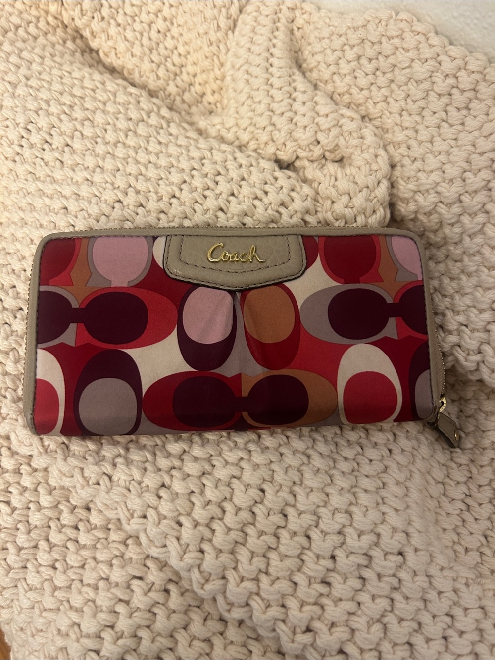 Coach Ashley Scarf Print Accordion Wallet